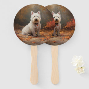 West Highland White Terrier im Herbst Leaves Fall Fächer