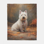 West Highland White Terrier im Herbst Leaves Fall Fleecedecke (Vorderseite)