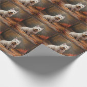 West Highland White Terrier im Herbst Leaves Fall Geschenkpapier (Ecke)