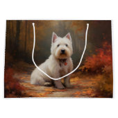 West Highland White Terrier im Herbst Leaves Fall Große Geschenktüte (Vorderseite)