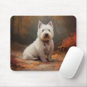 West Highland White Terrier im Herbst Leaves Fall Mousepad (Mit Mouse)