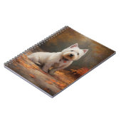 West Highland White Terrier im Herbst Leaves Fall Notizblock (Linke Seite)
