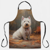 West Highland White Terrier im Herbst Leaves Fall Schürze (Vorderseite)