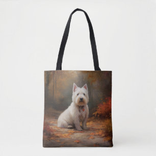West Highland White Terrier im Herbst Leaves Fall Tasche