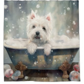 West Highland White Terrier in Bathtub Duschvorhang (Vorderseite)
