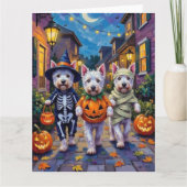West Highland White Terrier in Halloween-Kostümen Karte (Vorderseite)