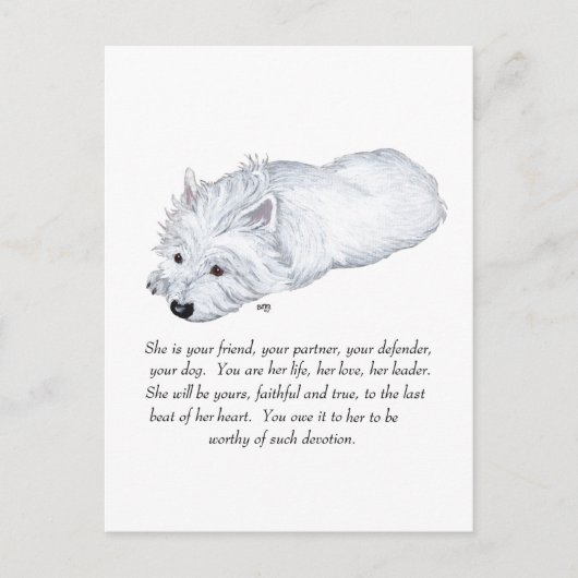 West Highland White Terrier Keepake Postkarte (Vorderseite)
