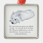 West Highland White Terrier Keepake Silbernes Ornament (Vorne)