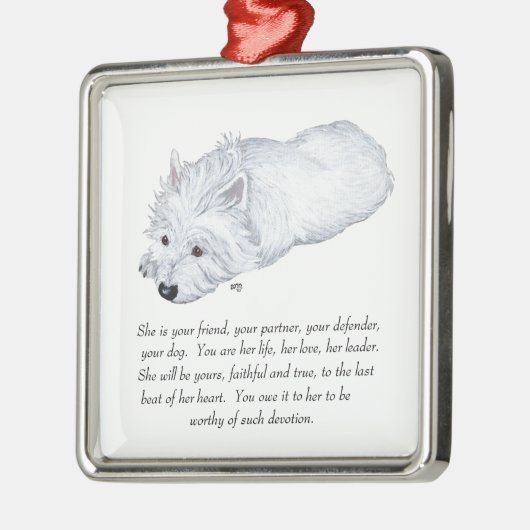 West Highland White Terrier Keepake Silbernes Ornament (Links)