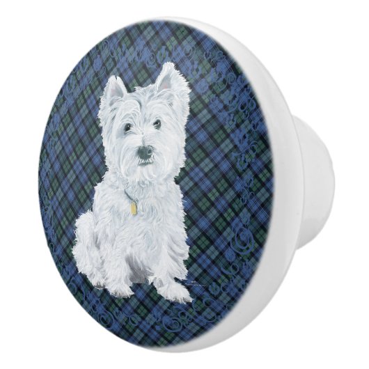 West Highland White Terrier Keramikknauf (Rechts)