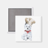 West Highland White Terrier Koch Magnet (Vorderseite/Rückseite)