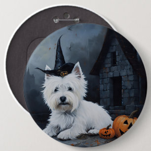 West Highland White Terrier Kürbis Halloween Button