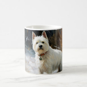 West Highland White Terrier Lass es schneien Weihn Kaffeetasse
