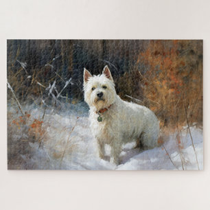 West Highland White Terrier Lass es schneien Weihn Puzzle