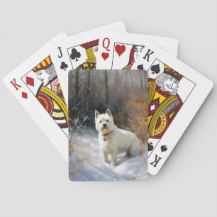 West Highland White Terrier Lass es schneien Weihn Spielkarten