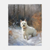 West Highland White Terrier lassen es Weihnachten Fleecedecke (Vorderseite)