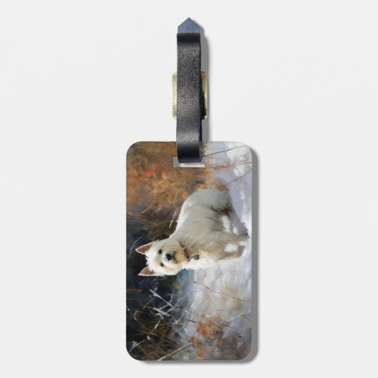 West Highland White Terrier lassen es Weihnachten Gepäckanhänger (Rückseite vertikal)