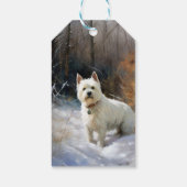 West Highland White Terrier lassen es Weihnachten Geschenkanhänger (Rückseite)