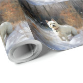 West Highland White Terrier lassen es Weihnachten  Geschenkpapier (Rolleneckpunkt)