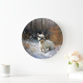 West Highland White Terrier lassen es Weihnachten Große Wanduhr (Zuhause)