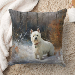 West Highland White Terrier lassen es Weihnachten Kissen