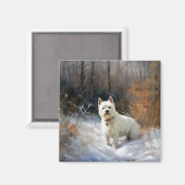 West Highland White Terrier lassen es Weihnachten Magnet (Vorderseite/Rückseite)