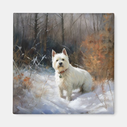 West Highland White Terrier lassen es Weihnachten Magnet (Vorne)