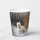 West Highland White Terrier lassen es Weihnachten Pappbecher (Vorderseite)