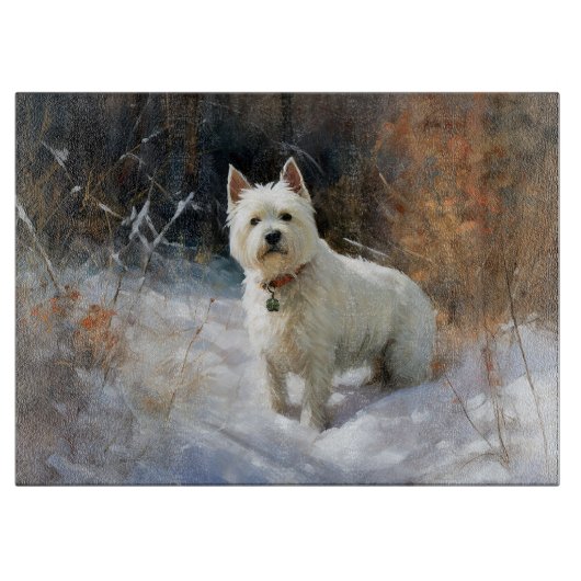 West Highland White Terrier lassen es Weihnachten Schneidebrett (Vorderseite)