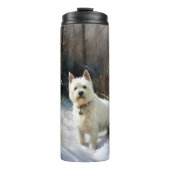 West Highland White Terrier lassen es Weihnachten  Thermosbecher (Vorderseite)