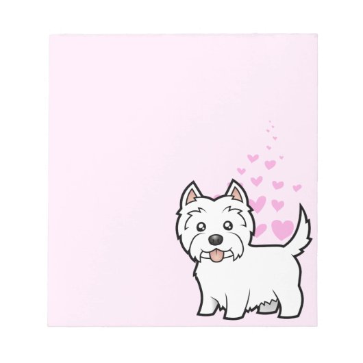 West Highland White Terrier Liebe Notizblock (Vorderseite)