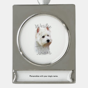 West Highland White Terrier Mama 2 Banner-Ornament Silber