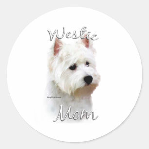 West Highland White Terrier Mama 2 Runder Aufkleber