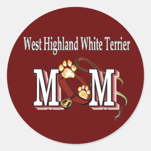 West Highland White Terrier Mama Geschenke Runder Aufkleber