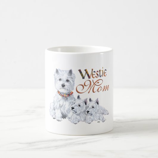 West Highland White Terrier Mama & Pups Kaffeetasse (Mittel)