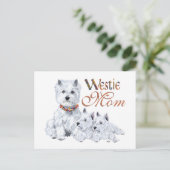 West Highland White Terrier Mama & Pups Postkarte (Stehend Vorderseite)
