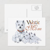 West Highland White Terrier Mama & Pups Postkarte (Vorne/Hinten)