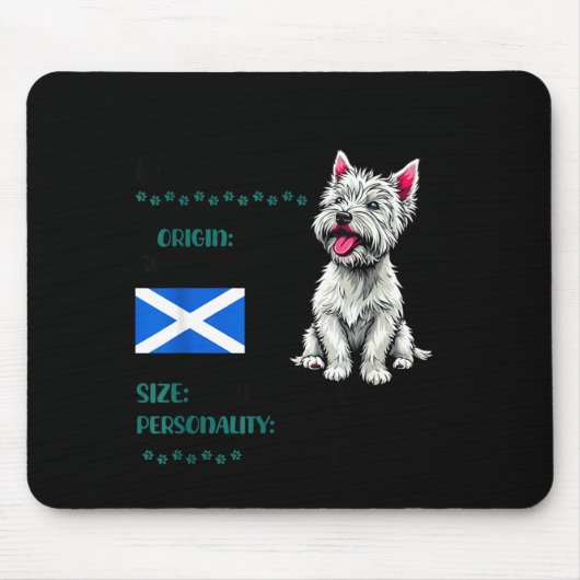 West Highland White Terrier Origin Funny Westie Do Mousepad (Vorne)