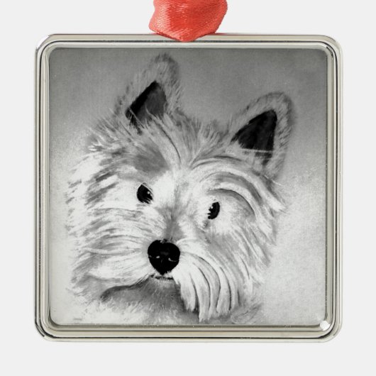West Highland White Terrier Ornament Aus Metall (Vorne)
