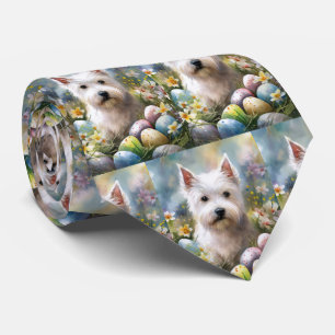 West Highland White Terrier Ostereier Feiertag Krawatte