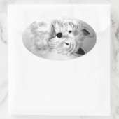 West Highland White Terrier Ovaler Aufkleber (Tasche)