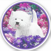 West Highland White Terrier Painting Dog Art Aufkleber (Vorderseite)