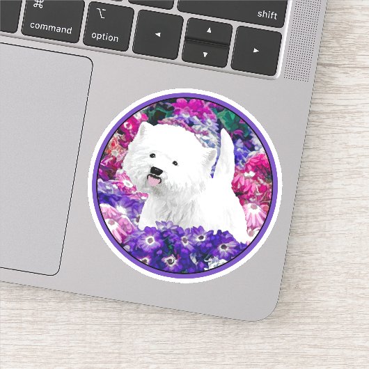 West Highland White Terrier Painting Dog Art Aufkleber (Detail)