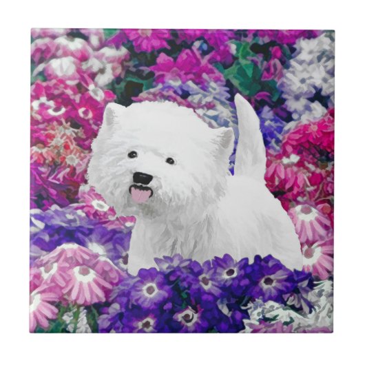 West Highland White Terrier Painting Dog Art Fliese (Vorderseite)