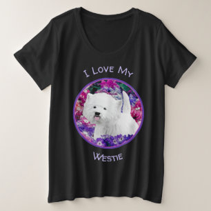 West Highland White Terrier Painting Dog Art Große Größe T-Shirt