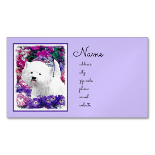 West Highland White Terrier Painting Dog Art Magnetische Visitenkarte