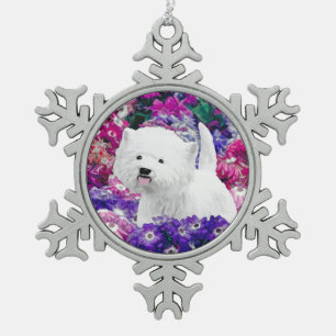West Highland White Terrier Painting Dog Art Schneeflocken Zinn-Ornament