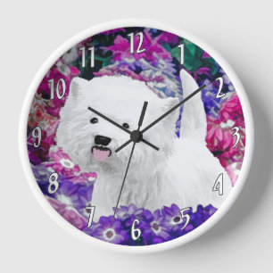 West Highland White Terrier Painting Dog Art Uhr