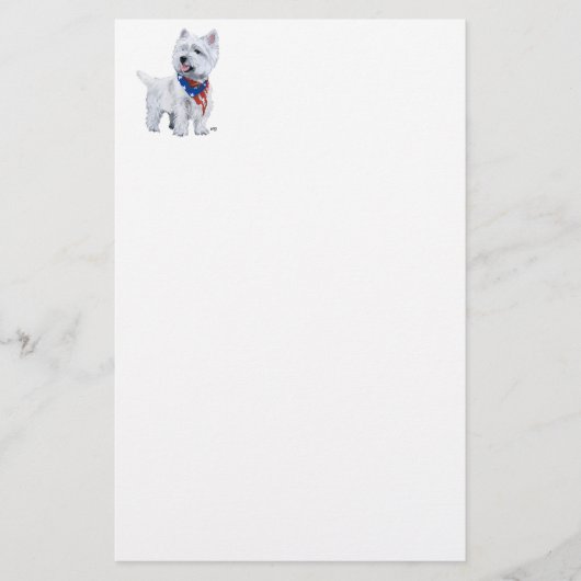 West Highland White Terrier Patriotic Briefpapier (Vorderseite)