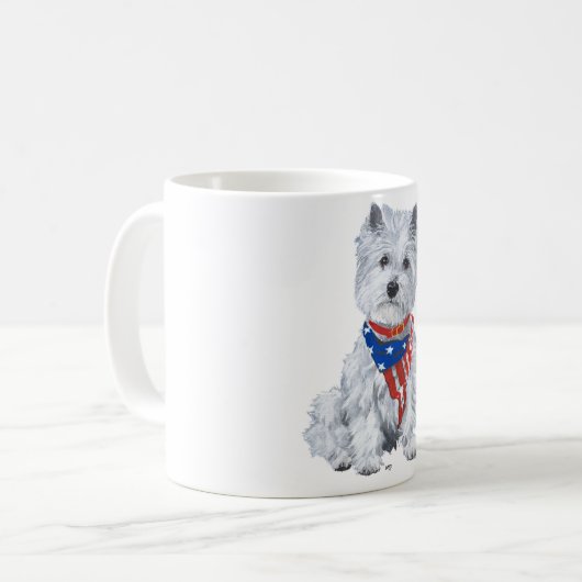 West Highland White Terrier Patriotic Kaffeetasse (Vorderseite Links)